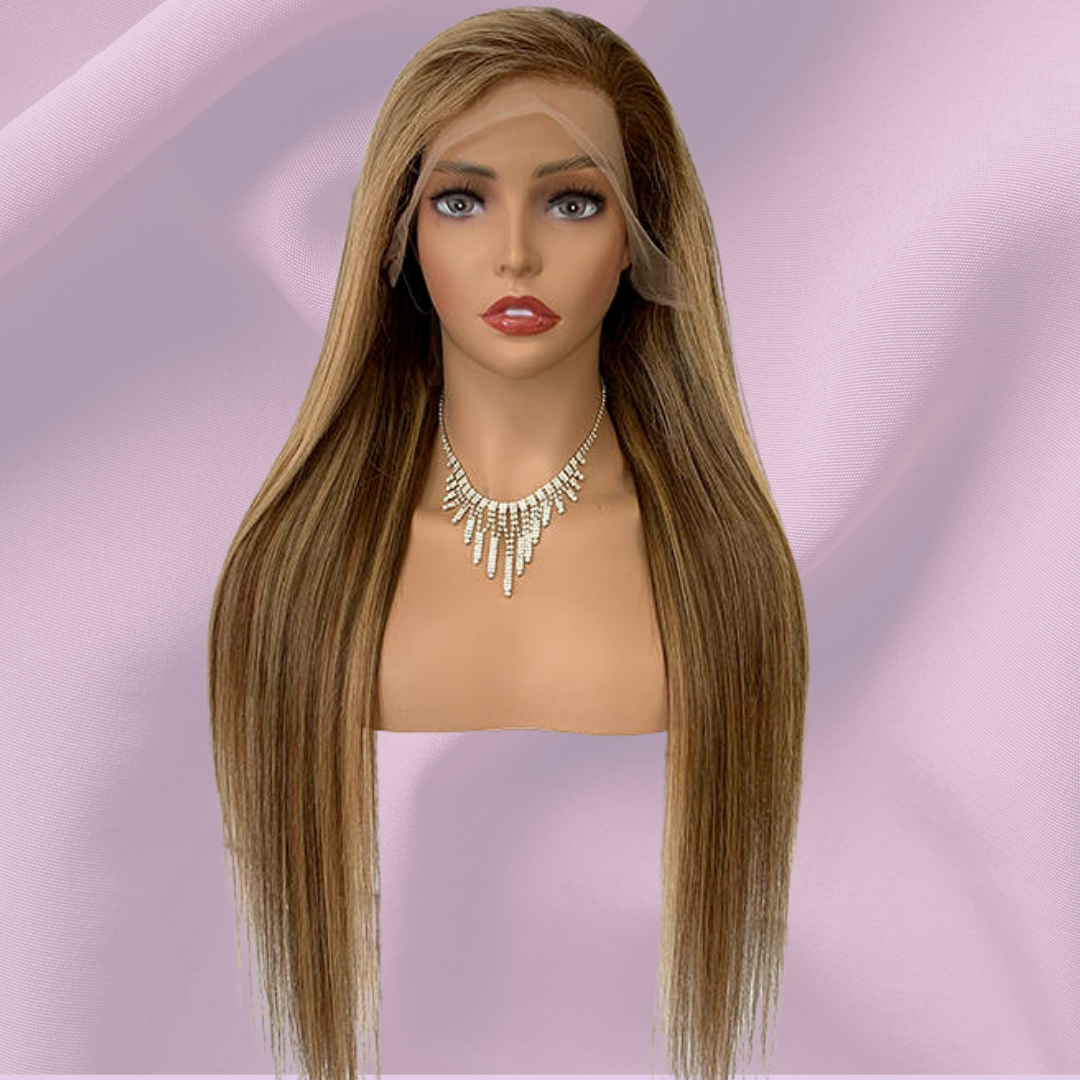 Brown w/ Blonde Highlight Wig
